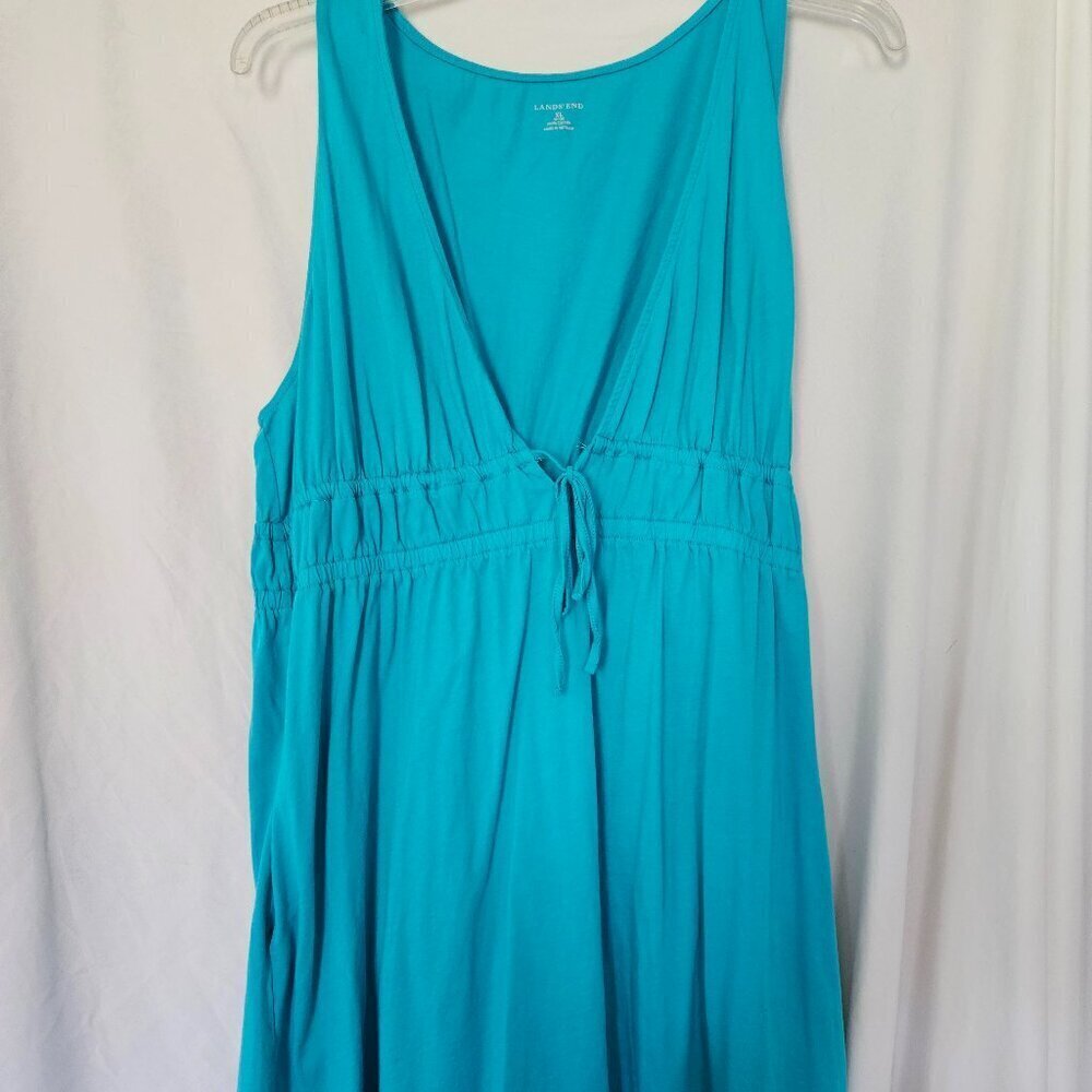 Lands' End Dress, sleeveless cover up, pockets, size XL 18-20